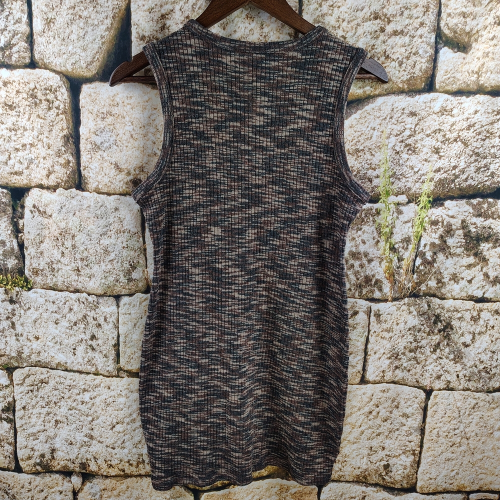 Divided Sleeveless Mini Dress Tan Brown And Black Size Large - Picture 9 of 9